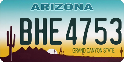 AZ license plate BHE4753