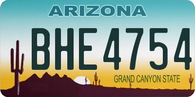 AZ license plate BHE4754