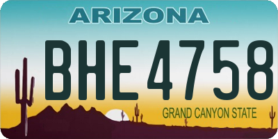 AZ license plate BHE4758