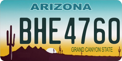 AZ license plate BHE4760