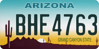 AZ license plate BHE4763