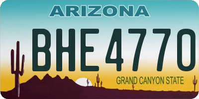 AZ license plate BHE4770