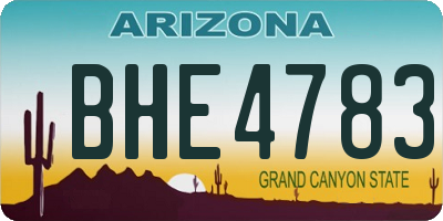 AZ license plate BHE4783