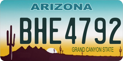 AZ license plate BHE4792