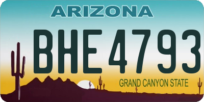 AZ license plate BHE4793