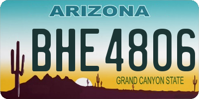 AZ license plate BHE4806