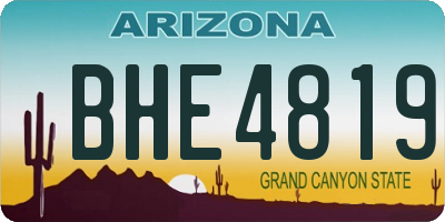 AZ license plate BHE4819