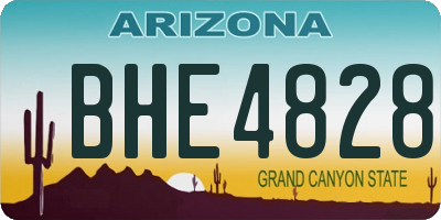 AZ license plate BHE4828