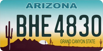 AZ license plate BHE4830