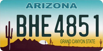 AZ license plate BHE4851