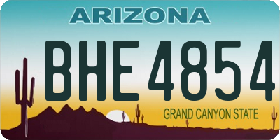 AZ license plate BHE4854