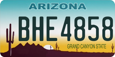 AZ license plate BHE4858