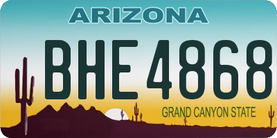 AZ license plate BHE4868