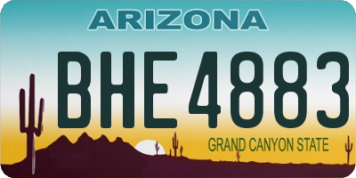AZ license plate BHE4883