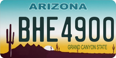 AZ license plate BHE4900