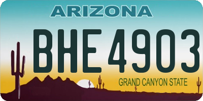 AZ license plate BHE4903