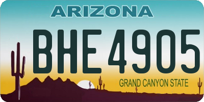AZ license plate BHE4905
