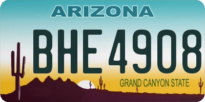 AZ license plate BHE4908