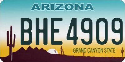 AZ license plate BHE4909