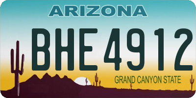 AZ license plate BHE4912
