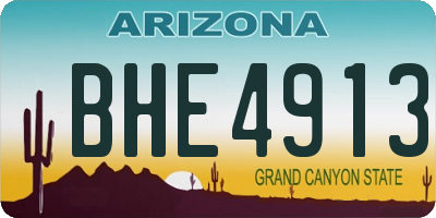 AZ license plate BHE4913