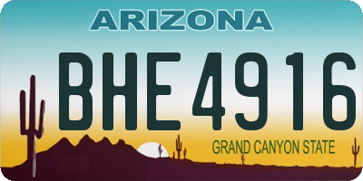 AZ license plate BHE4916