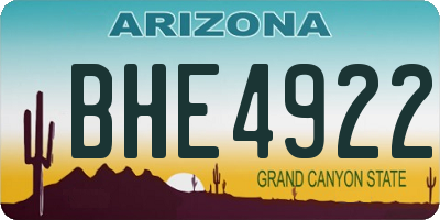 AZ license plate BHE4922