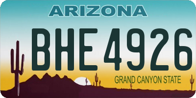 AZ license plate BHE4926
