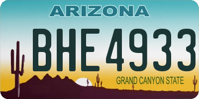 AZ license plate BHE4933