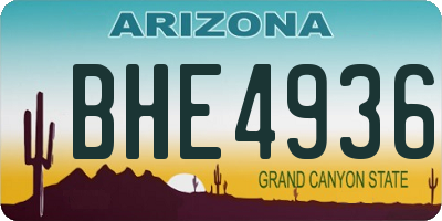 AZ license plate BHE4936