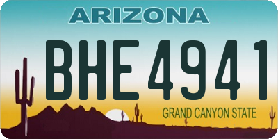 AZ license plate BHE4941