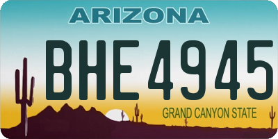 AZ license plate BHE4945