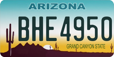 AZ license plate BHE4950