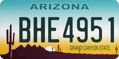 AZ license plate BHE4951