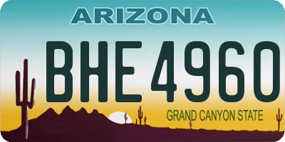 AZ license plate BHE4960