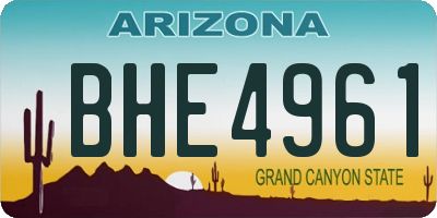 AZ license plate BHE4961