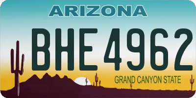 AZ license plate BHE4962