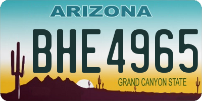 AZ license plate BHE4965
