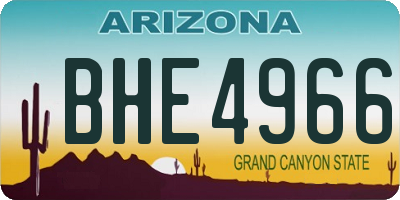 AZ license plate BHE4966