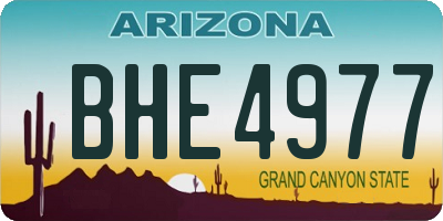 AZ license plate BHE4977