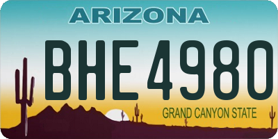 AZ license plate BHE4980