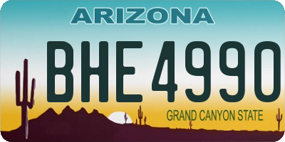 AZ license plate BHE4990