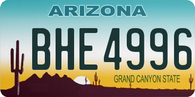 AZ license plate BHE4996