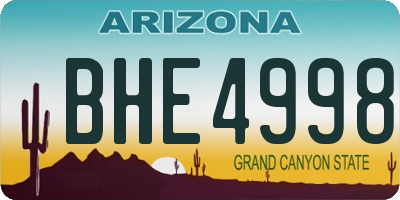 AZ license plate BHE4998