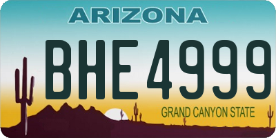 AZ license plate BHE4999