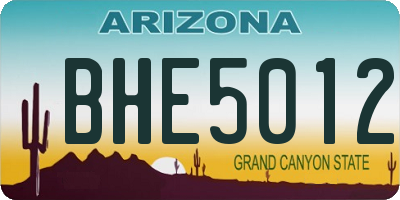 AZ license plate BHE5012