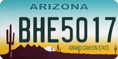 AZ license plate BHE5017