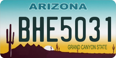 AZ license plate BHE5031