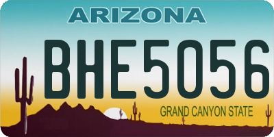 AZ license plate BHE5056