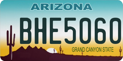 AZ license plate BHE5060